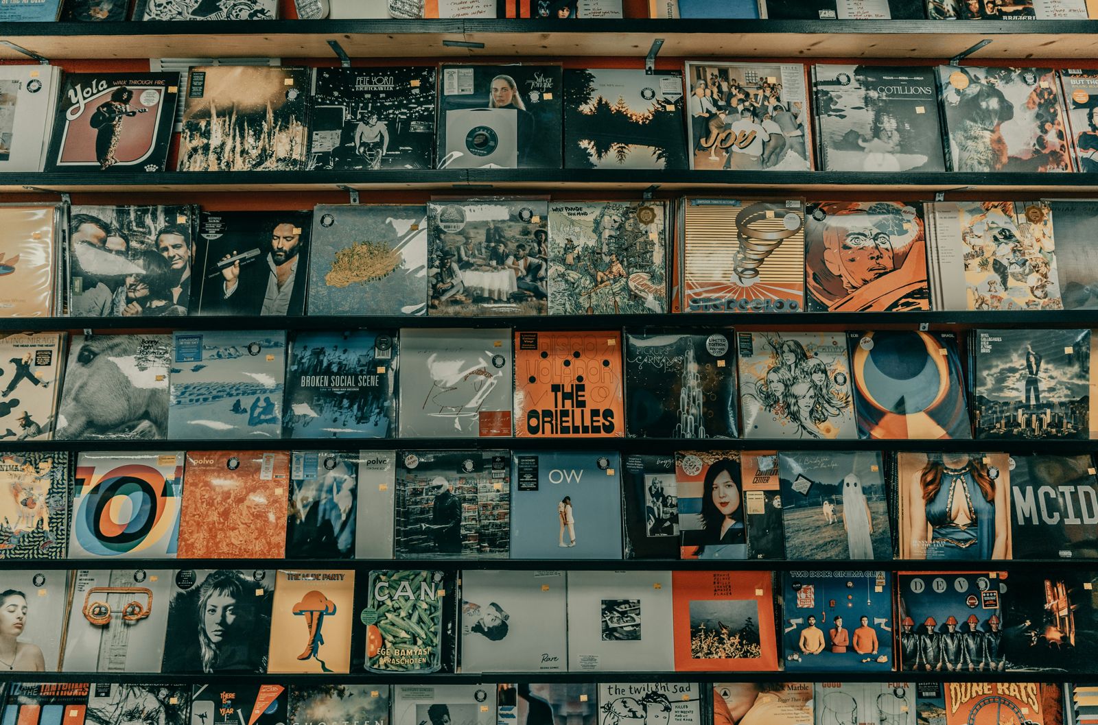 Bryant Music Collective catalog wall